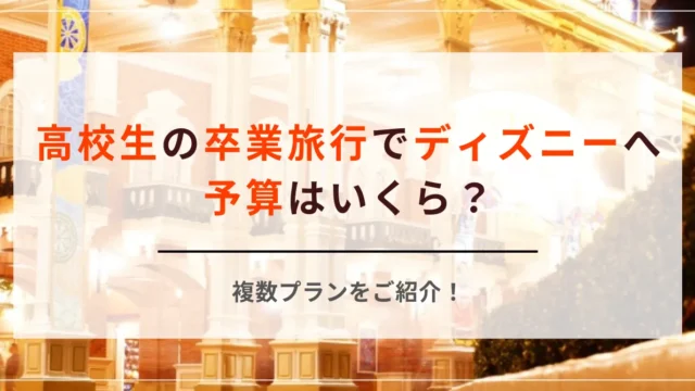 高校生の卒業旅行でディズニーへ！予算はいくら？複数プランをご紹介